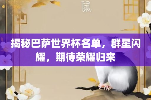揭秘巴萨世界杯名单，群星闪耀，期待荣耀归来