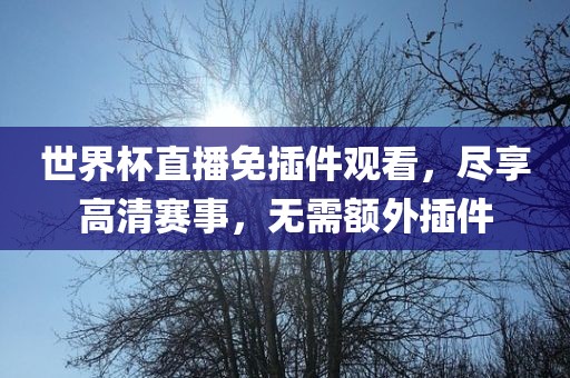 世界杯直播免插件观看，尽享高清赛事，无需额外插件广西贺州市华昌新材料有限公司