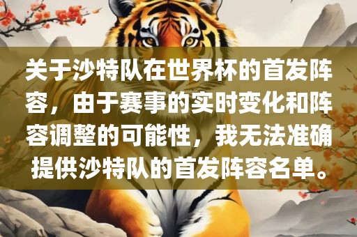 关于沙特队在世界杯的首发阵容，由于赛事的实时变化和阵容调整的可能性，我无法准确提供沙特队的首发阵容名单。广西贺州市华昌新材料有限公司