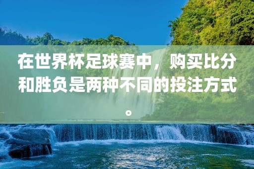 在世界杯足球赛中，购买比分和胜负是两种不同广西贺州市华昌新材料有限公司的投注方式。