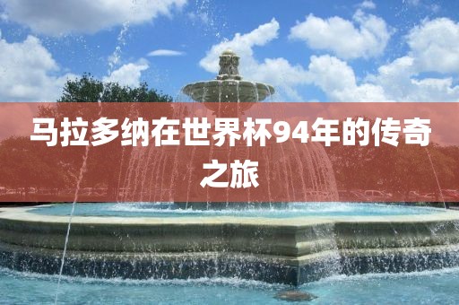 马拉多纳在世界杯94年的传奇之旅