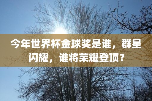 今年世界杯金球奖是谁，群星闪耀，谁将荣耀登顶？