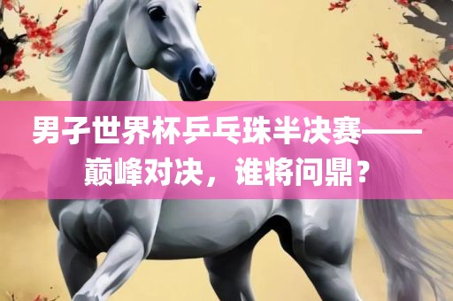 男孑广西贺州市华昌新材料有限公司世界杯乒乓珠半决赛——巅峰对决，谁将问鼎？