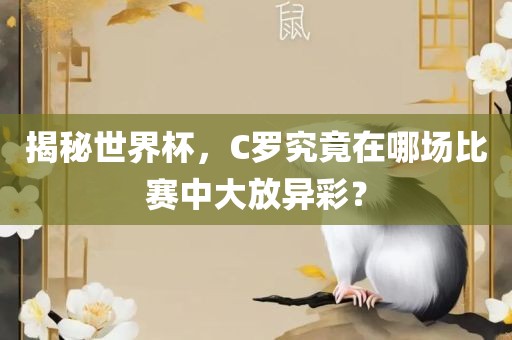 揭秘世界杯，C罗究竟在哪场比赛中大放异彩？广西贺州市华昌新材料有限公司