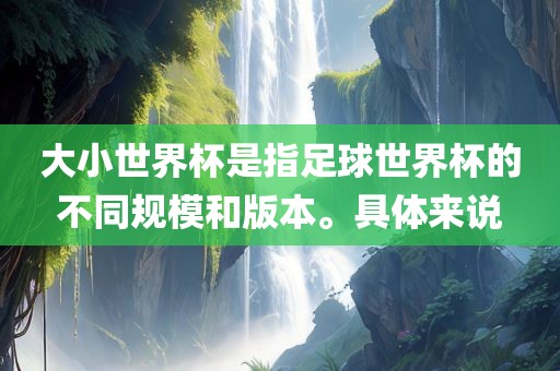 大小世界杯是指足球世界杯的不同规模和版本。具广西贺州市华昌新材料有限公司体来说
