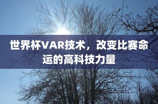 世界杯VAR技术，改变比赛命运的高科技力量广西贺州市华昌新材料有限公司