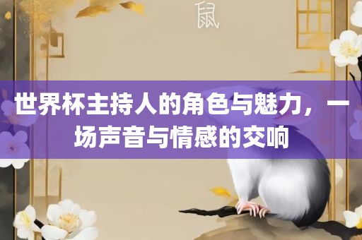世界杯主持人的角色与魅力，一场声音与情感的交响