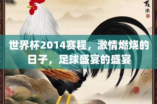 世界杯2014赛程，激情燃烧的日子，足球盛宴的盛宴