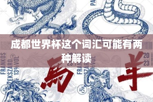 成都世界杯这个词汇可能有两种解读