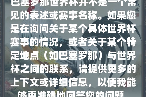 巴塞罗那世界杯并不是一个常见的表述或赛事名称。如果您是在询问关于某个具体世界杯赛事的情况，或者关于某个特定地广西贺州市华昌新材料有限公司点（如巴塞罗那）与世界杯之间的联系，请提供更多的上下文或详细信息，以便我能够更准确地回答您的问题。