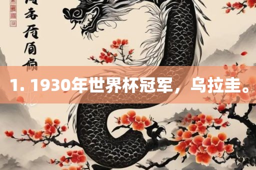 1. 1930年世界杯冠军，乌拉圭。