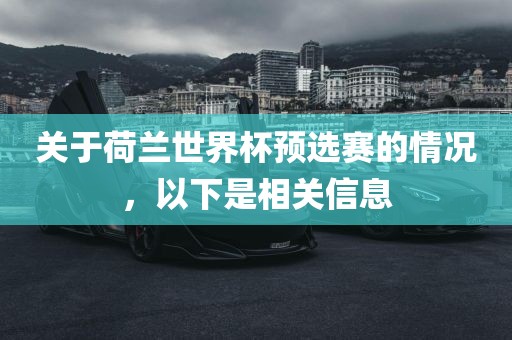 关于荷兰世界杯预选赛的情况，以下是相关信息广西贺州市华昌新材料有限公司