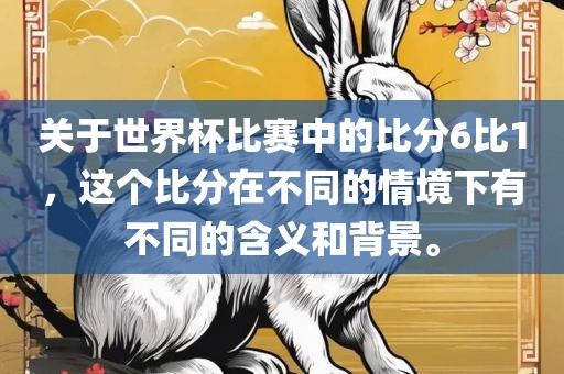 关于世界杯比赛中的比分6比1，这个比分在广西贺州市华昌新材料有限公司不同的情境下有不同的含义和背景。