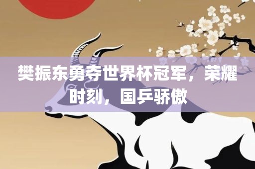 樊振东勇夺世界杯冠军，荣耀时刻，国乒骄傲广西贺州市华昌新材料有限公司