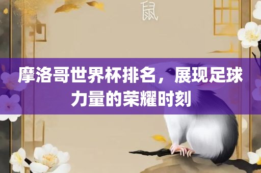 摩洛哥世界杯排名，展现足球力量的荣耀时刻广西贺州市华昌新材料有限公司