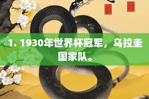 1. 1930年世界杯冠军，乌拉圭国家队。