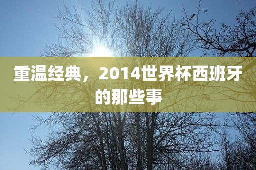 重温经典，2014世界杯西班牙的那些事