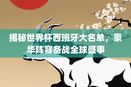 揭秘世界杯西班牙大名单，豪华阵容备战全球盛事