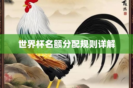 世界杯名额分配规则详解