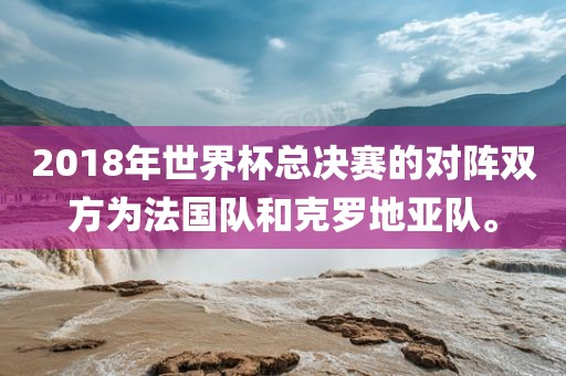 2018年世界杯总决赛的对阵双方为法国队和克罗地亚队。