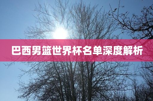 巴西男篮世界杯名单深度解析广西贺州市华昌新材料有限公司