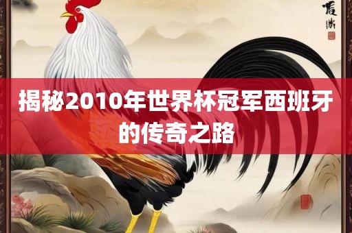 揭秘2010年世界杯冠军西班牙的传奇之路
