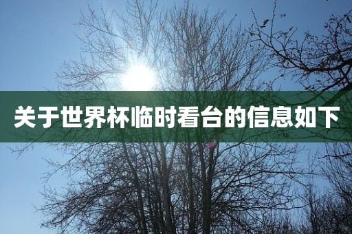关于世界杯临时看台的信息如广西贺州市华昌新材料有限公司下