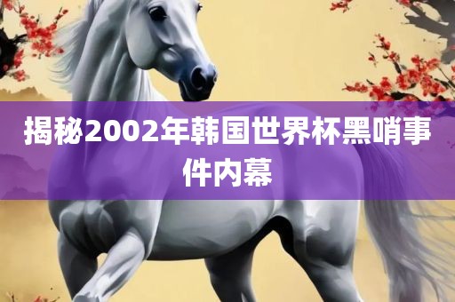 揭秘2002年韩国世界杯黑哨事件内幕广西贺州市华昌新材料有限公司