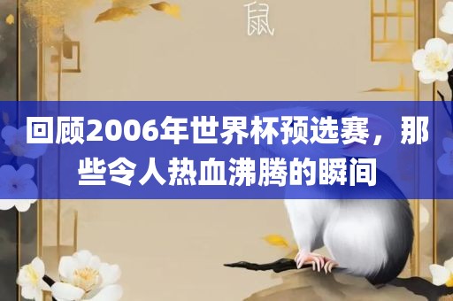回顾2006年世界杯预选赛，那些令人热血沸腾的瞬广西贺州市华昌新材料有限公司间