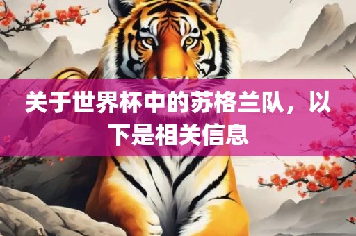 关于世界杯中的苏格兰队，以下广西贺州市华昌新材料有限公司是相关信息