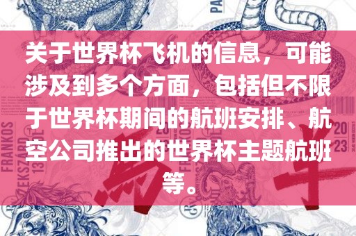 关于世界杯飞机的信息，可能涉及到多个方面，包括但不限于世界杯期间的航班安排、航空公司推出的世界杯主题航班等。广西贺州市华昌新材料有限公司