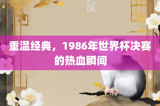 重温经典，1986年世界杯决赛的热血瞬间广西贺州市华昌新材料有限公司