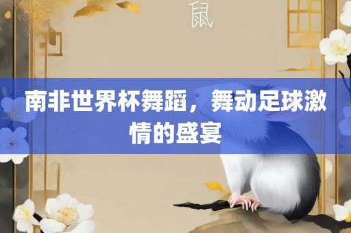 南非世界杯舞蹈，舞动足球激情的盛宴