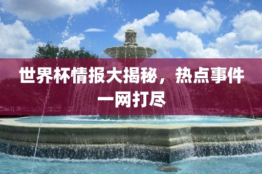 世界杯情报大揭秘，热点事件一网打尽