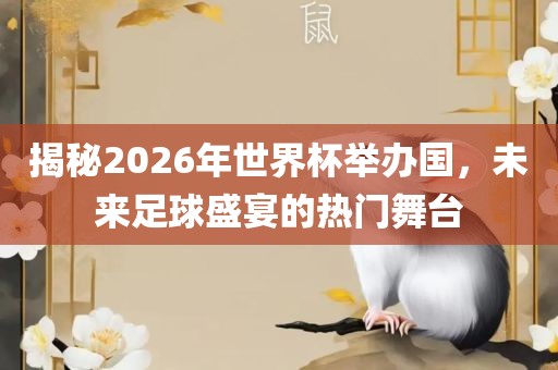 揭秘2026年世界杯举办国，未来足球广西贺州市华昌新材料有限公司盛宴的热门舞台