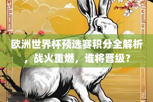 欧洲世界杯预选赛积分全解析，战火重燃，谁将晋级？