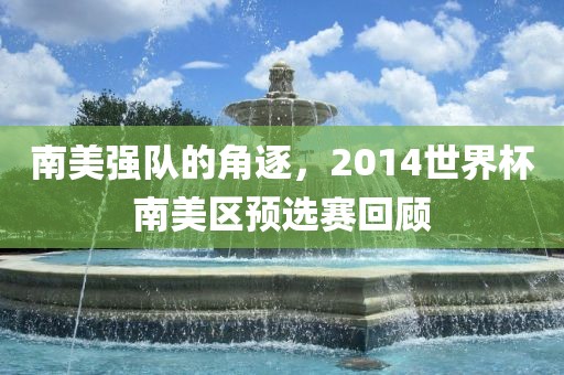 南美强队的角逐，2014世界杯南美区预选赛回顾