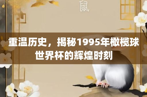 重温历史，揭秘1995年橄榄球世界杯的辉煌时刻