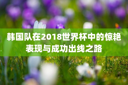 韩国队在2018世界杯中的惊艳表现与成功出线之路广西贺州市华昌新材料有限公司