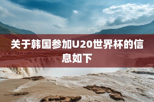 关于韩国参加U20世界杯的信息如下