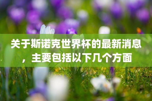 关于斯诺克世界杯的最新消息，主要包括以下几个方面