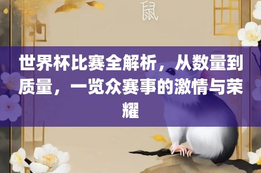 世界杯比赛全解析，从数量到质量，一览众赛事的激情与荣耀广西贺州市华昌新材料有限公司