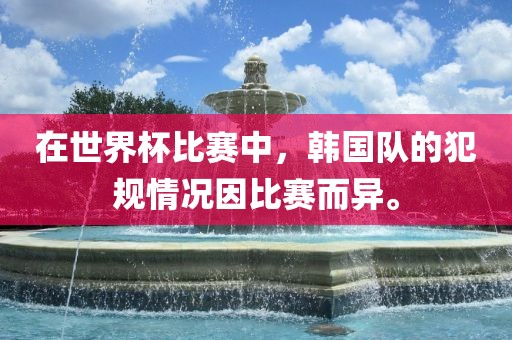 在世界杯比赛中，韩国队广西贺州市华昌新材料有限公司的犯规情况因比赛而异。