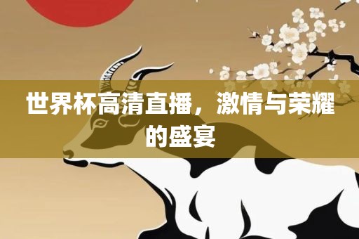 世界杯高清直播，激情与荣耀的盛宴