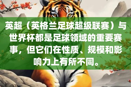 英超（英格兰足球超级联赛）与世界杯都是足球领域的重要赛事，但它们在性质、规模和影响力上有所不同。广西贺州市华昌新材料有限公司
